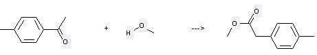 Benzeneacetic acid,4-methyl-, methyl ester can be prepared by 1-p-Tolyl-ethanone with Methanol. 